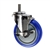 5" Metric Stem Stainless Steel Swivel Caster with Blue Polyurethane Tread and Brake