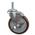 5" Metric Stem Stainless Steel Swivel Caster with Maroon Polyurethane Tread and Brake