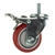 10mm Stainless Steel Threaded Stem Swivel Caster with a Red Polyurethane Tread Wheel and Total Lock