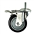 4" Stainless Steel Threaded Stem Swivel Caster with Black Polyurethane Tread Wheel and Total Lock Brake