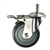 4" Stainless Steel Threaded Stem Swivel Caster with Polyurethane Tread Wheel and Total Lock Brake