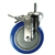 5" Stainless Steel Threaded Stem Swivel Caster with Blue Polyurethane Tread Wheel and Total Lock Brake