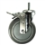 5" Stainless Steel Threaded Stem Swivel Caster with Polyurethane Tread Wheel and Total Lock Brake