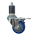 3" Expanding Stem Stainless Steel  Swivel Caster with Blue Polyurethane Tread and Total Lock