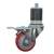 3" Expanding Stem Stainless Steel  Swivel Caster with Red Polyurethane Tread and Total Lock