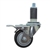 3" Expanding Stem Stainless Steel  Swivel Caster with Black Polyurethane Tread and Total Lock