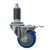 3" Expanding Stem Stainless Steel  Swivel Caster with Blue Polyurethane Tread and Total Lock