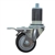 3-1/2" Expanding Stem Stainless Steel Swivel Caster with Black Polyurethane Tread and Total lock brake