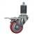 3-1/2" Expanding Stem Stainless Steel Swivel Caster with Red Polyurethane Tread and Total lock brake