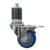 3-1/2" Expanding Stem Stainless Steel Swivel Caster with Blue Polyurethane Tread and Total lock brake