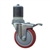 4" Expanding Stem Stainless Steel Swivel Caster with Red Polyurethane Tread and total lock brake