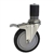 5" Expanding Stem Stainless Steel Swivel Caster with Black Polyurethane Tread and total lock brake