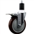 1-1/2 inch expanding stem stainless steel casters with a 5 inch maroon polyurethane tread wheel and total lock