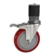5" Expanding Stem Stainless Steel Swivel Caster with Red Polyurethane Tread and total lock brake