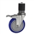 5" Expanding Stem Stainless Steel Swivel Caster with Blue Polyurethane Tread and total lock brake