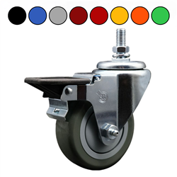 Brake Caster with Polyurethane Wheel