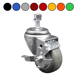 3-1/2" Swivel Caster with Polyurethane Tread with Brake