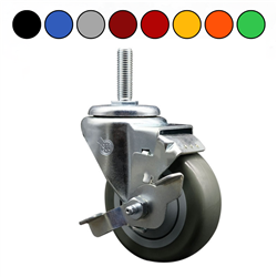 Brake Caster with Polyurethane Wheel