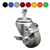 Metric stem caster with 3.5 inch polyurethane wheel and top lock brake