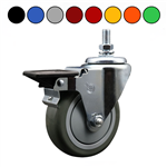 Brake Caster with Polyurethane Wheel