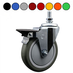 Brake Caster with Polyurethane Wheel