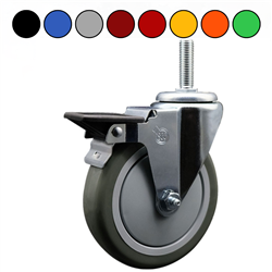 Brake Caster with Polyurethane Wheel