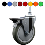 Brake Caster with Polyurethane Wheel