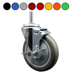 Brake Caster with Polyurethane Wheel