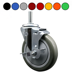 Brake Caster with Polyurethane Wheel