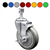 Metric stem caster with 5 inch polyurethane wheel and top lock brake