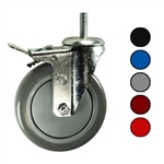5" Metric Swivel Caster with Polyurethane Tread and Total Lock Brake