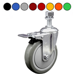 5" Metric Swivel Caster with Polyurethane Tread and Total Lock Brake