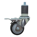 3-1/2" Expanding Stem Swivel Caster with Polyurethane Tread and total lock brake
