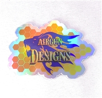 Sticker Holographic Honey Comb Lion Logo AGD 3"X2" - 3 Pack