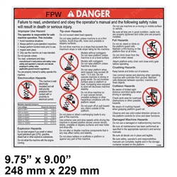 NEW GENIE DANGER GENERAL SAFETY DECAL 114386