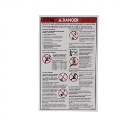 NEW GENIE DANGER GENERAL SAFETY DECAL 114389