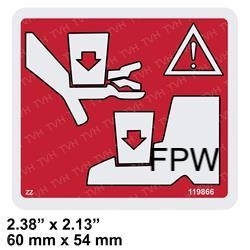 NEW SKYJACK DANGER PINCH HAND DECAL 119866