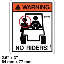NEW HYSTER FORKLIFT NO RIDERS DECAL 1330920