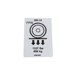 NEW GENIE WHEEL LOAD DECAL 97883