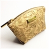 Cork Small Coin Purse Gold embossed pattern