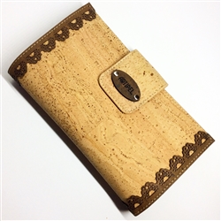 Cork Wallet Brown Lace Large