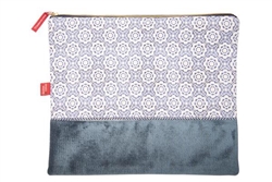 Purse "A Tale of Tiles" Raiada Twill and Blue Velvet