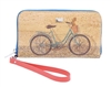 Cork wallet featuring a bicycle