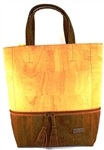 Large Brown and Natural Colour cork Bag with Interior Pocket