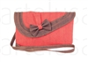 Cork Pochette - orange with brown chocolate lace