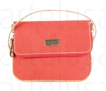 Cork Fold Over Orange Pochette + shoulder strap