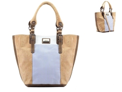 Blue Stripes Large Cork Bag