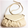 Cork Pleated White Pochete