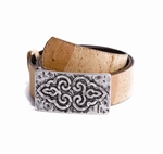 Ladies Cork Belt Fantasy Buckle Natural