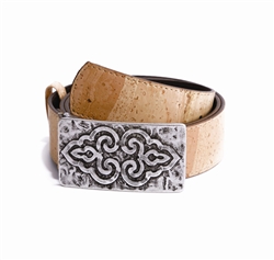 Ladies Cork Belt Fantasy Buckle Natural